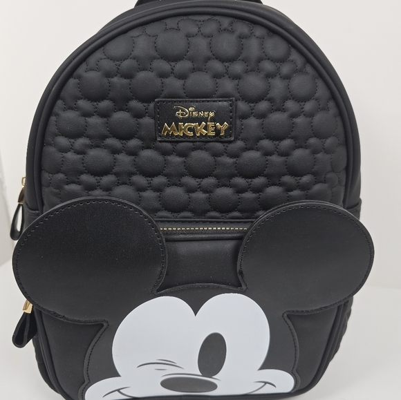 Disney Primark Mickey Mouse Black Embossed Backpack Nwt - Picture 5 of 7
